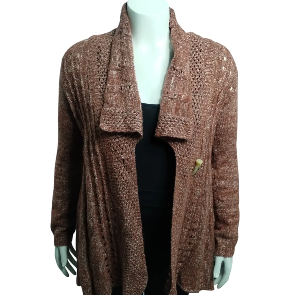 Anthropologie Rosie Neira All Days Wool Crochet Cardigan M Sweater Romantic Deli - Picture 6 of 9